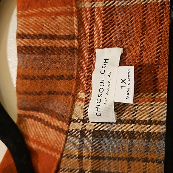Chic Soul NWOT Plaid Shacket Size 1x - Picture 5 of 8